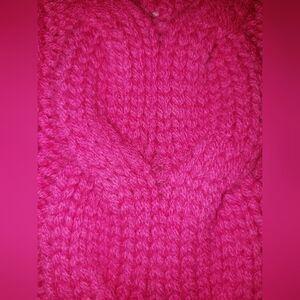 Banana republic 100% cashmere neon pink cable knit crew sweater L